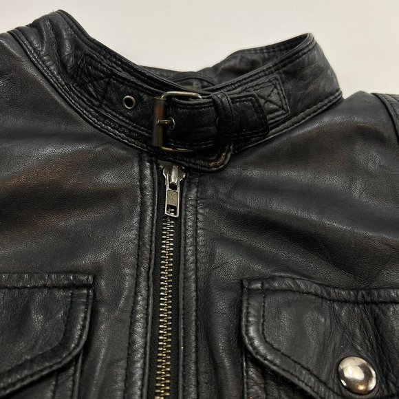 Bod & Christensen Vintage Leather Moto Jacket - Picture 9 of 14